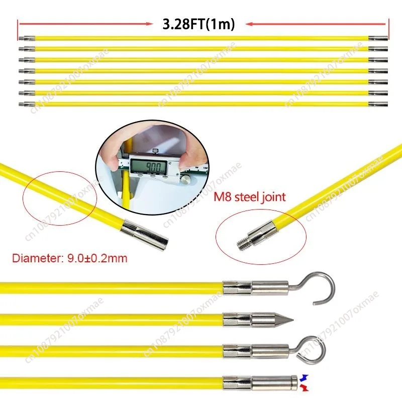Fiber Rod Threading Rod Ceiling Ceiling Ceiling Weak Current Monitoring Wiring Threading Artifact Electrician Hook