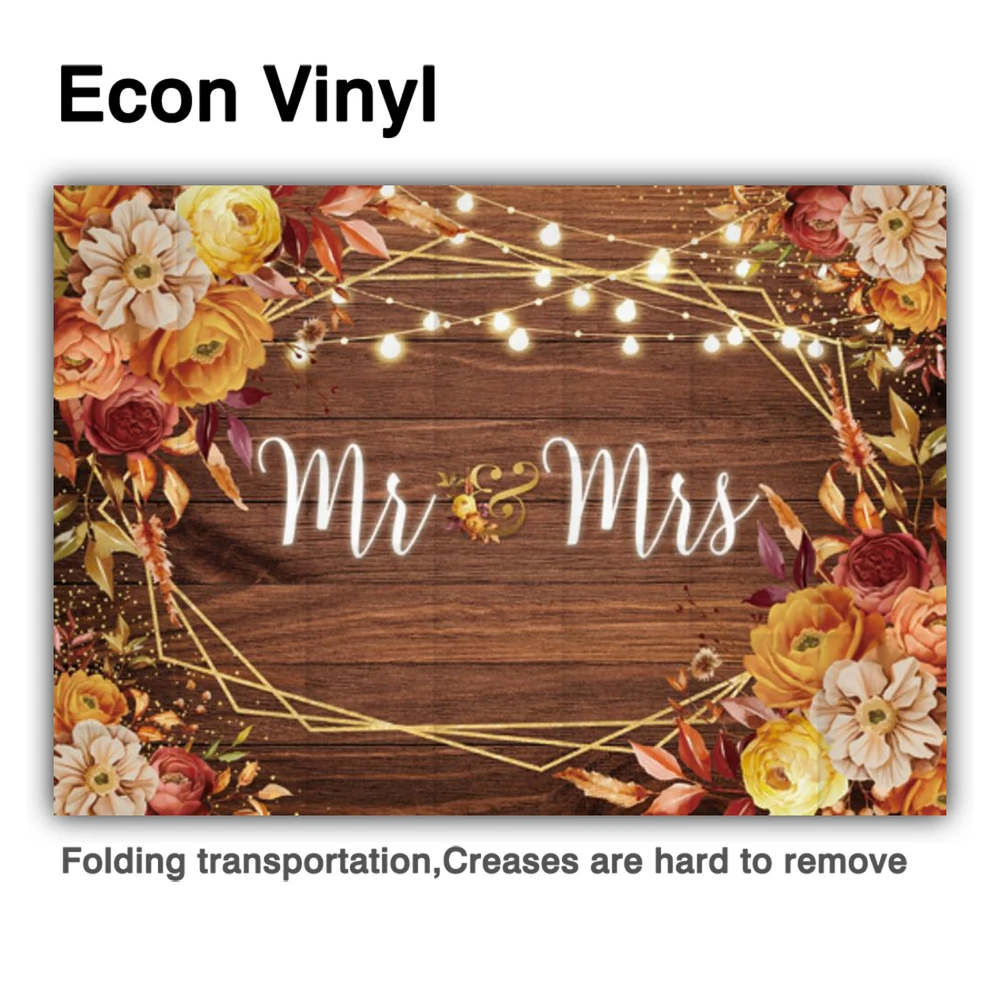 Funnytree Mr และ Mrs หมั้นฤดูใบไม้ร่วงฉากหลังดอกไม้ไม้แต่งงานเจ้าสาวตกแต่งห้องอาบน้ำครบรอบ Photophone พื้นหลัง