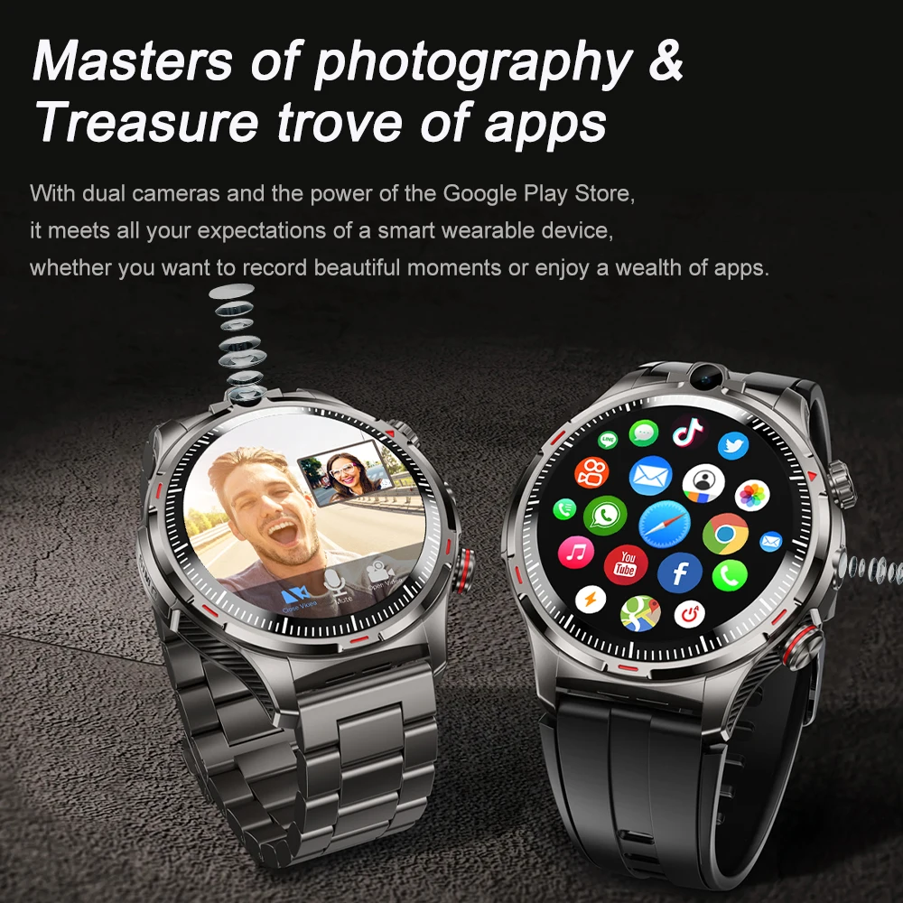 XUESEVEN G200 3G+32GB Smart Watch 4G Android Dual Camera Google Play Store WIFI GPS position 1.43inch Men Smartwatch Heart Rate