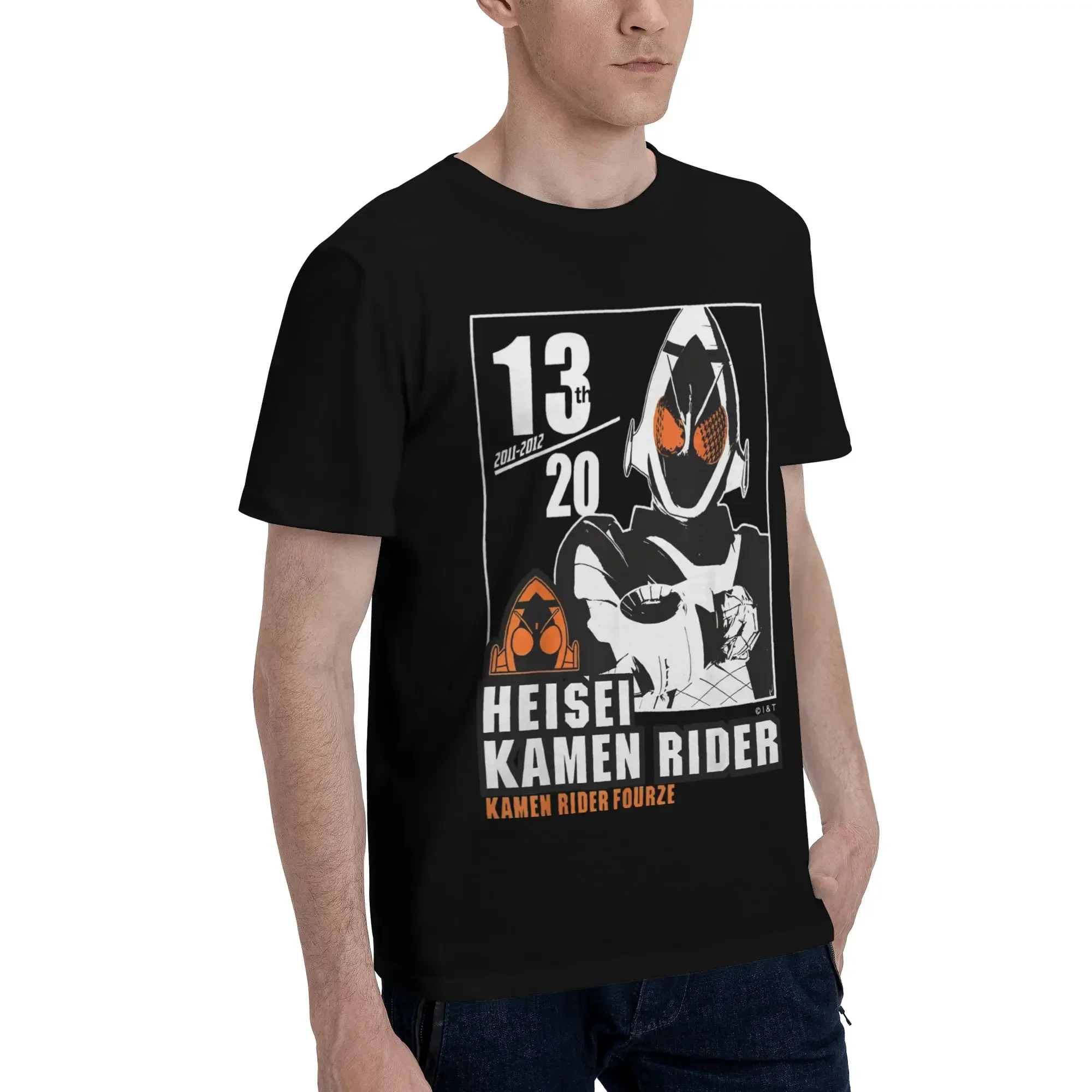 Bandai Kamen Rider Fourze Heisei Rider Anniversary Men's T-Shirt Clothes  Fashion Tees Short Sleeve fugees 100% Cotton
