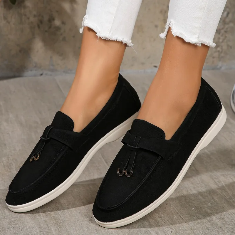 Sneakers wanita 2024 kualitas tinggi Fashion datar dengan kasual nyaman warna Solid Non-slip sepatu wanita Zapatos De Mujer