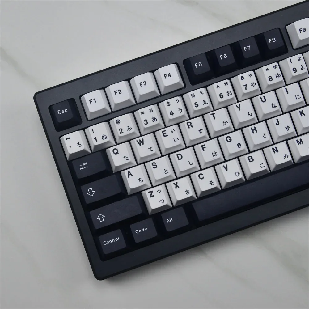 Minimal black and white Japanese PBT original height, sublimation, mechanical keyboard suitable