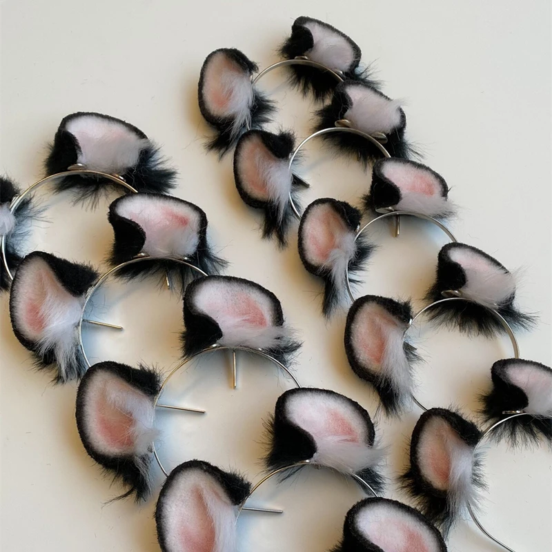 Handmade Mini Hairhoop for 1/3 1/4 1/6 Size Cute Fox Cat Wolf Hamster Mouse Ear Hairhopp Simulation Beast Animals Cosplay Prop