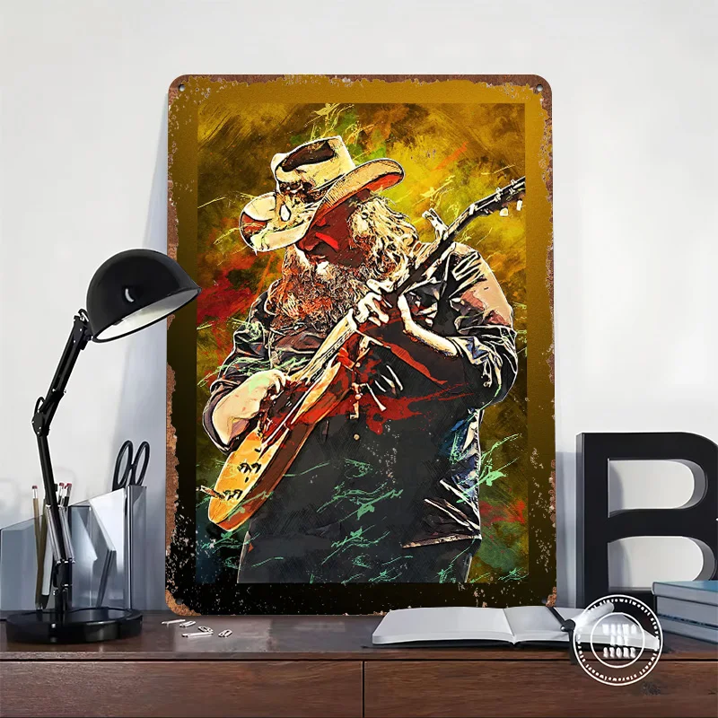 Chris Stapleton Tinplate Poster Customized Wall Art Retro Vintage Metal Signs for Fans Home and Decoration Gaming Custom Plate