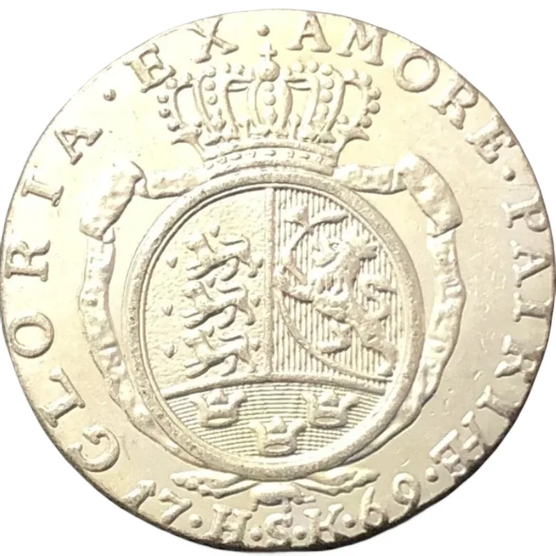 1769 Denmark 1/4 Speciedaler-Christian  IV  Silver Plated Copy Coin