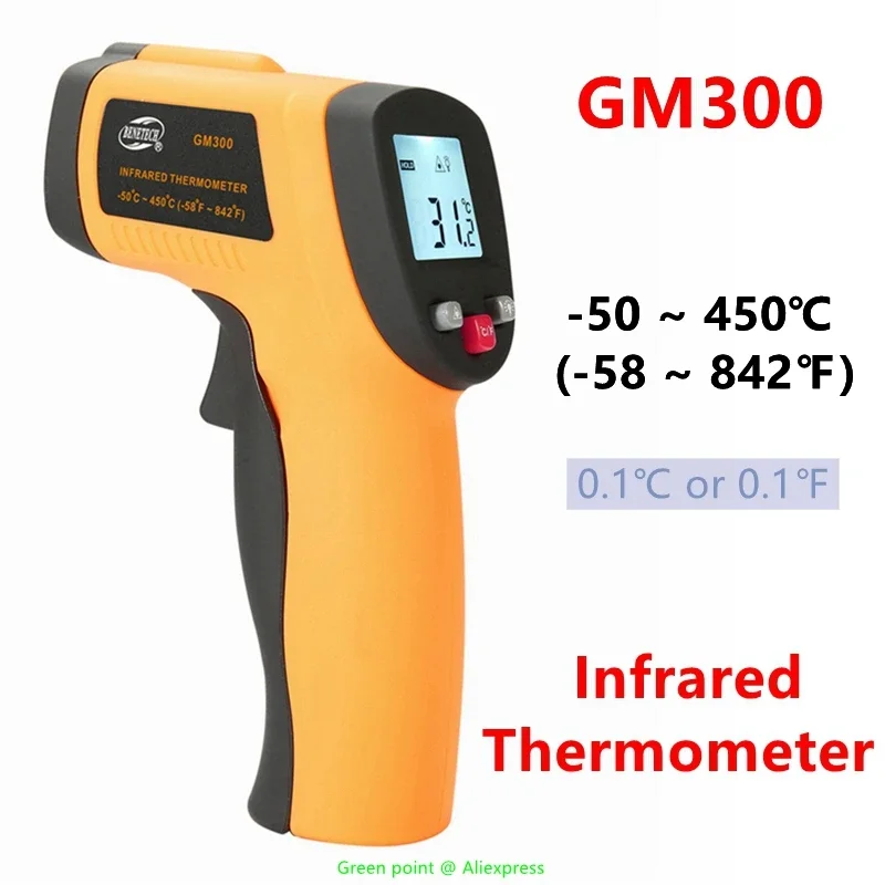 

5PCS High Accuracy -50 ~ 450℃ Infrared Thermometer GM300 Non-Contact Handheld Digital Pyrometer Laser Thermometer Sensor