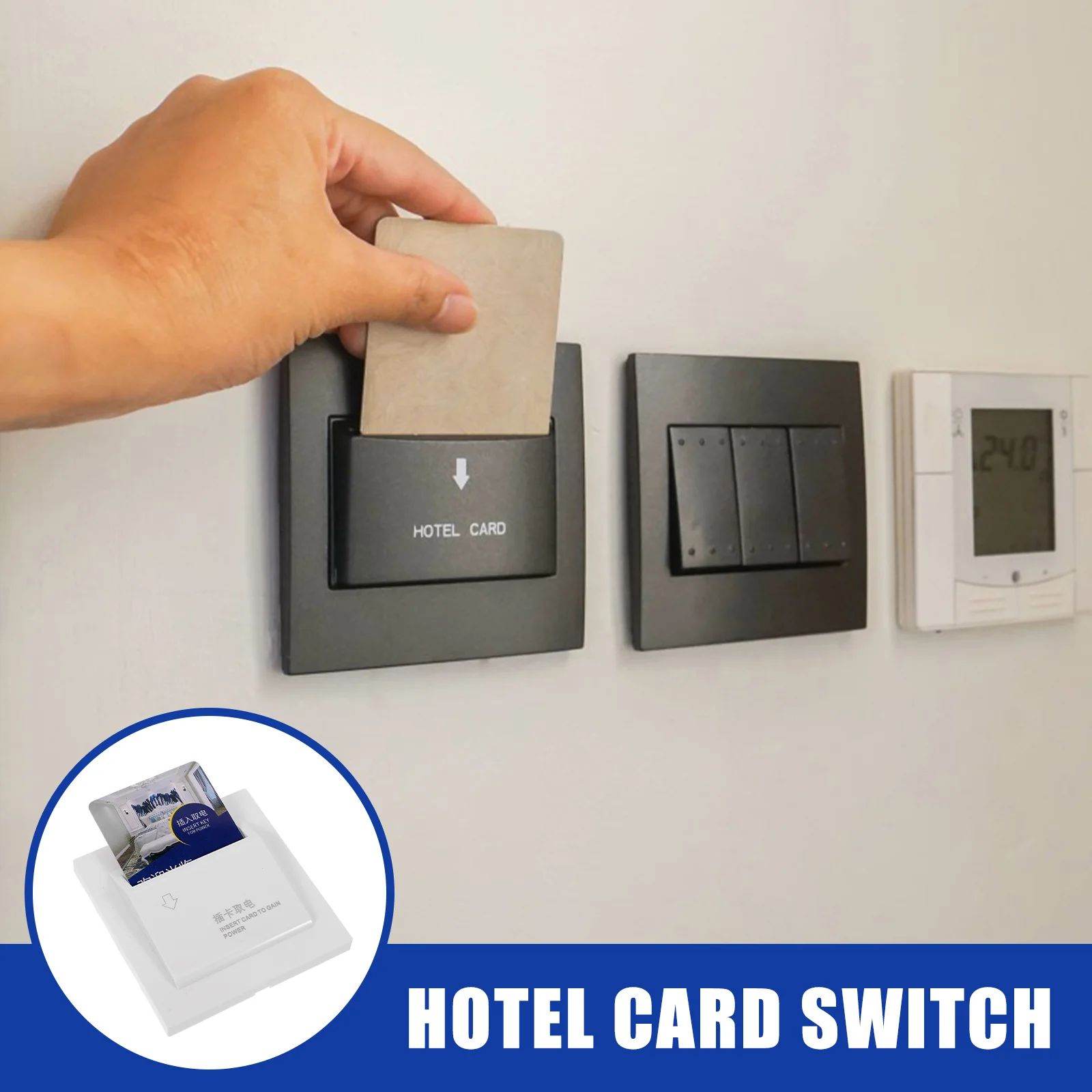 Suministro de interruptor de alimentación de tarjeta, luz de casa de Hotel, botón de puerta de garaje, montaje en pared, Sensor lector con cable