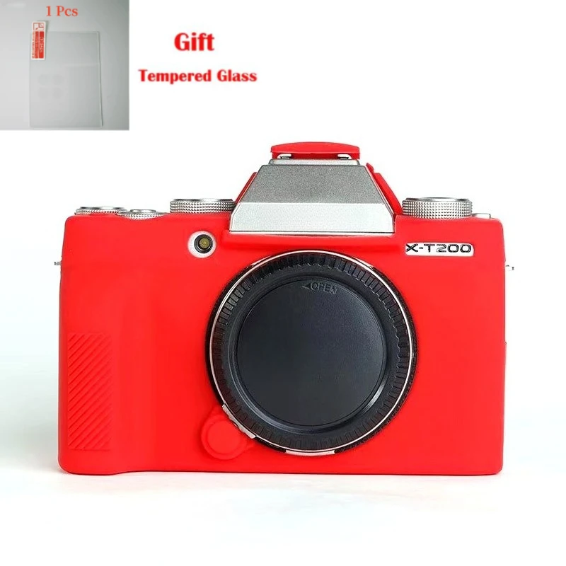 

Soft rubber anti-skid case For FUJIFILM Fuji X-T200 xt200 micro-single camera photography protective cover + free tempered film