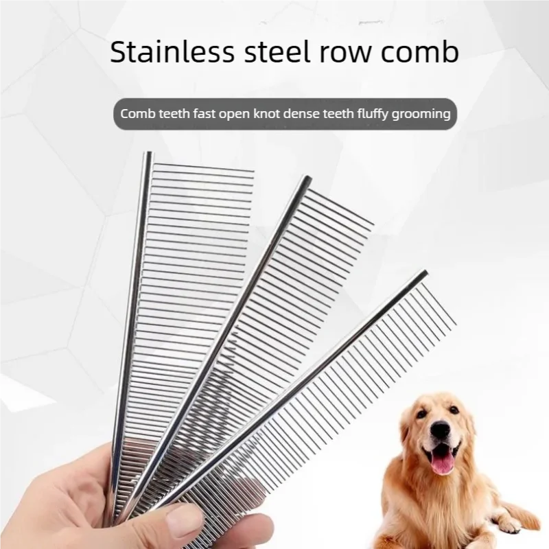 Hot Stainless Steel Pet Comb Long Teeth Comb for Dogs & Cats Pet Hair Comb for Home Grooming Kit Removes Knots Mats & Tangles