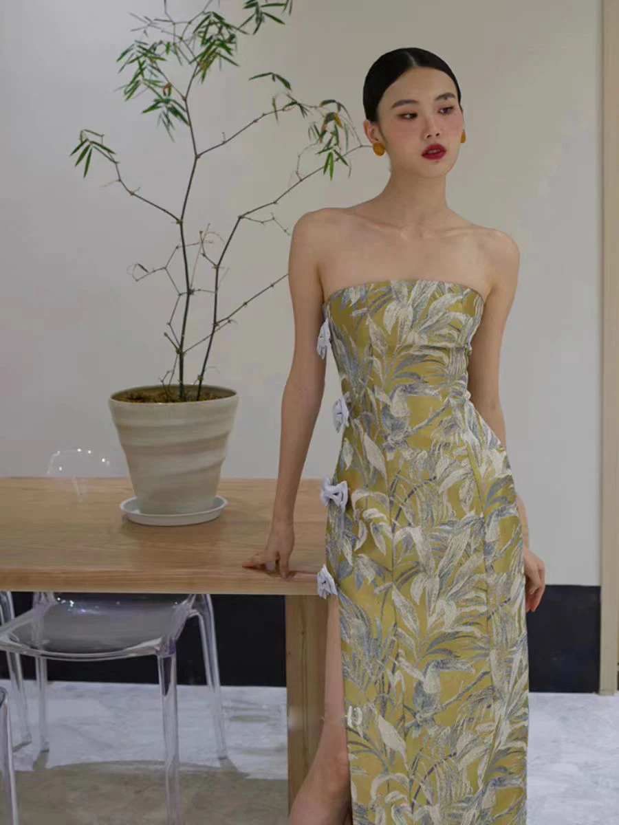 

New Chinese Sle Vintage Morning Robe Bridal Gown Wedding Engagement Dinner Par Long Evening Dr Qipao Skirt for Daily Wear