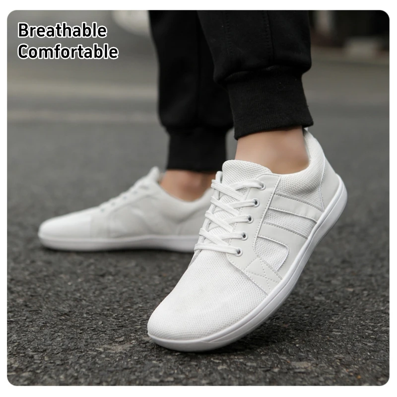 Flat Casual Shoes Men's Women's Wide Toe Knit Sneakers Couple Fitness Shoes Breathable Soft Absorbent