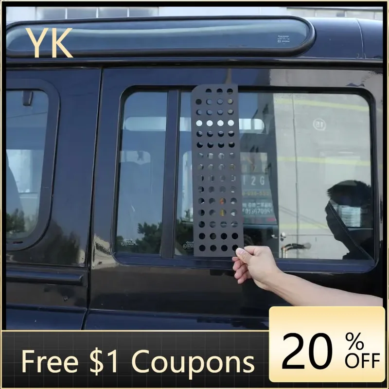 

For Land Rover Defender 110 130 04-18 Aluminum Alloy Black Car Window Side Glass Protective Panel Trim Stickers Car Accessories