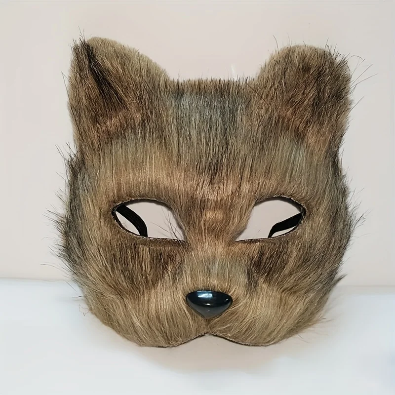 Masque Cosplay Animal Cat Fox pour Femme, Demi-visage en Forme de Renard, Masques pour les Yeux, Halloween, Noël, Carnaval, Habillage, Accessoires de Costume de ixSexy