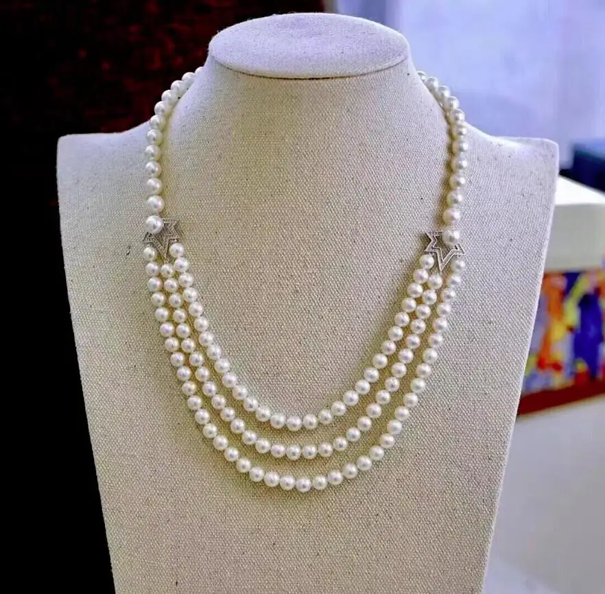 

18" Natural AAAA 6-7mm Real Round Seawater Golden Pearl Necklace 925 Sterling Silver For Women Wedding