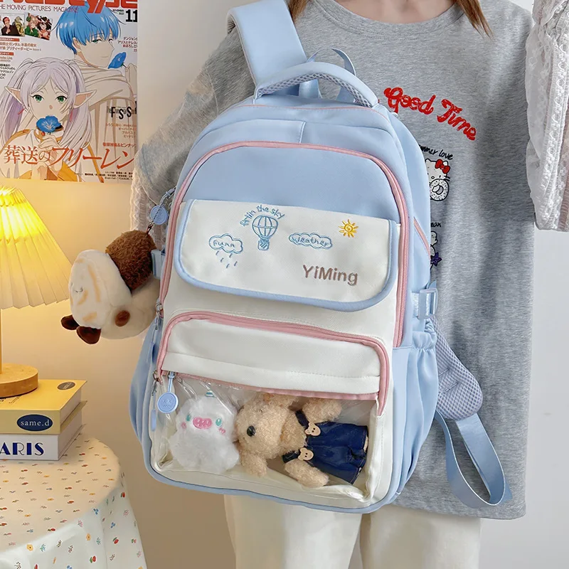 

Школьный рюкзак с героями мультфильмов, нейлоновый рюкзак, уличная дорожная сумка для альпинизма, большая школьная сумка для студентов, сумки унисекс для пар