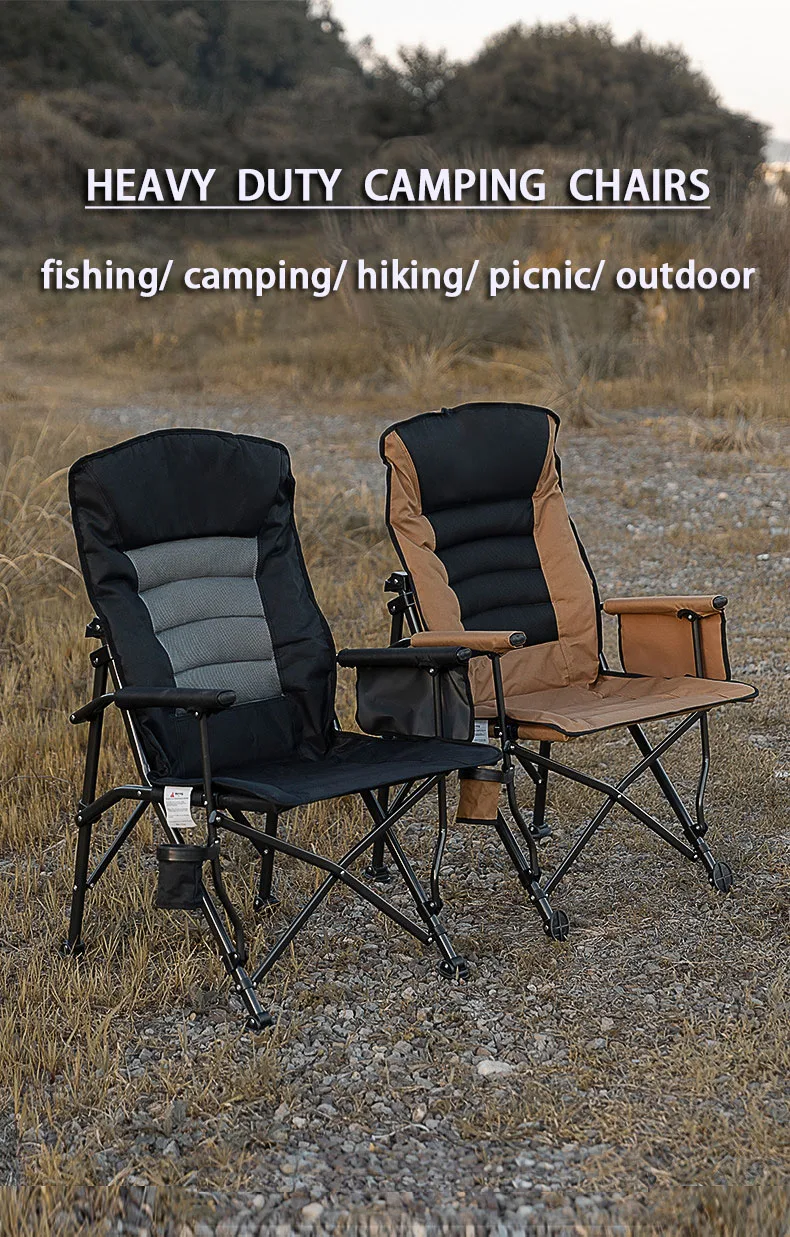 Ytyin resistente ao ar livre dobrável cadeira de acampamento suporte copo bolso lateral 120kg capacidade moderna para jantar parque hotel uso ferro mater