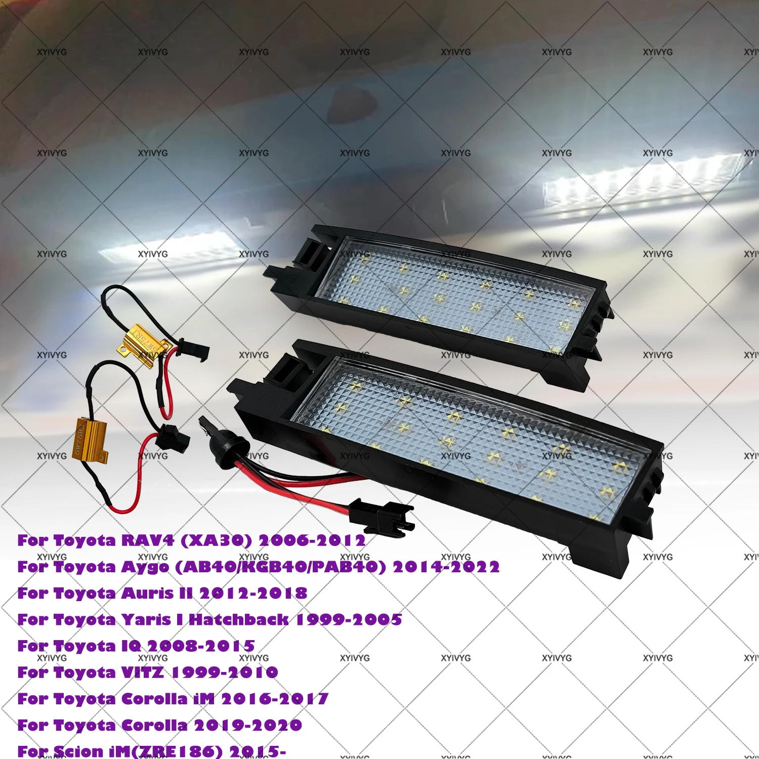 زوج واحد من أضواء لوحة ترخيص LED لسيارة Toyota Auris II 12-18 Scion iM (ZRE186) 15- Corolla iM 16-17 مصابيح لوحة الأرقام