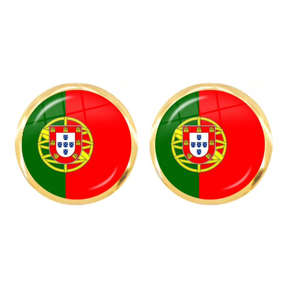 National Flag South Africa,Mozambique,Liberia,Cameroon,Cape Verde,Papua New Guinea,Algeria,Belgium,Portugal Stud Earrings Women