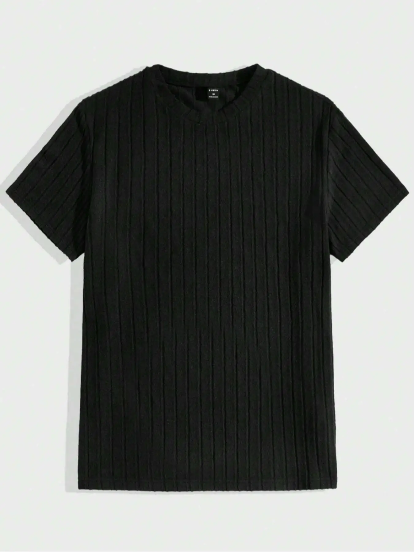 Men's Three-Piece Plain Stripesd Knitted Round Neck Short-Sleeved T-Shirt, Regular Casual Stretch Short-Sleeved Top, Soft and Skin-Friendly Fabric, Summer High Street Men's Clothing, Sweat-Absorbent and Breathable, Fashionable Men's Clothing for Daily Wear, Versatile Clothing for Men