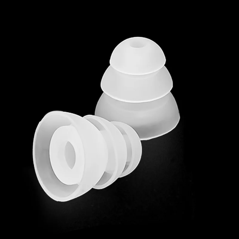 Cubierta de silicona de tres capas para auriculares internos, tapas de repuesto, tapones antideslizantes para la mayoría de los auriculares internos, 6 pares