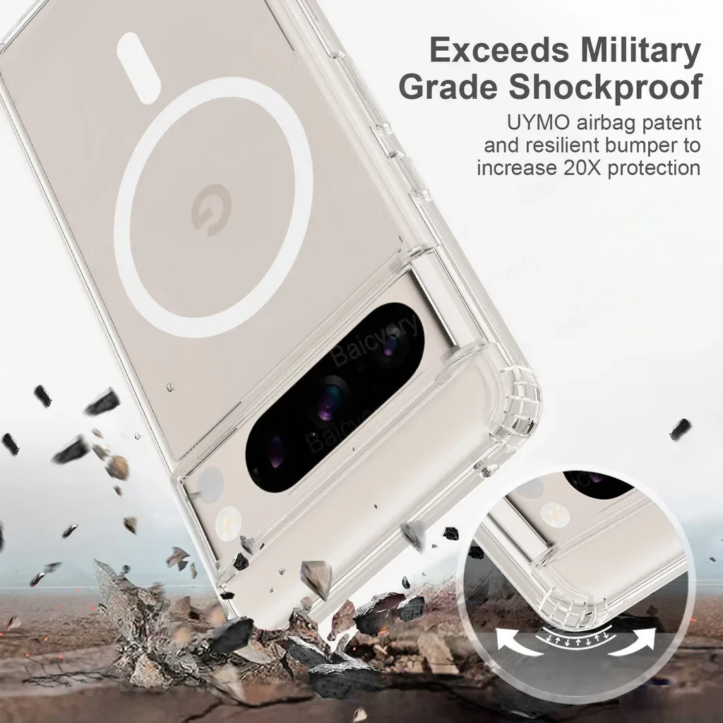

For Google Pixel 6 Pro 9Pro 7Pro 5A 4XL 4A 5G 3XL Clear Phone Case Soft TPU Silicone Full Protective Cover Wireless Charging