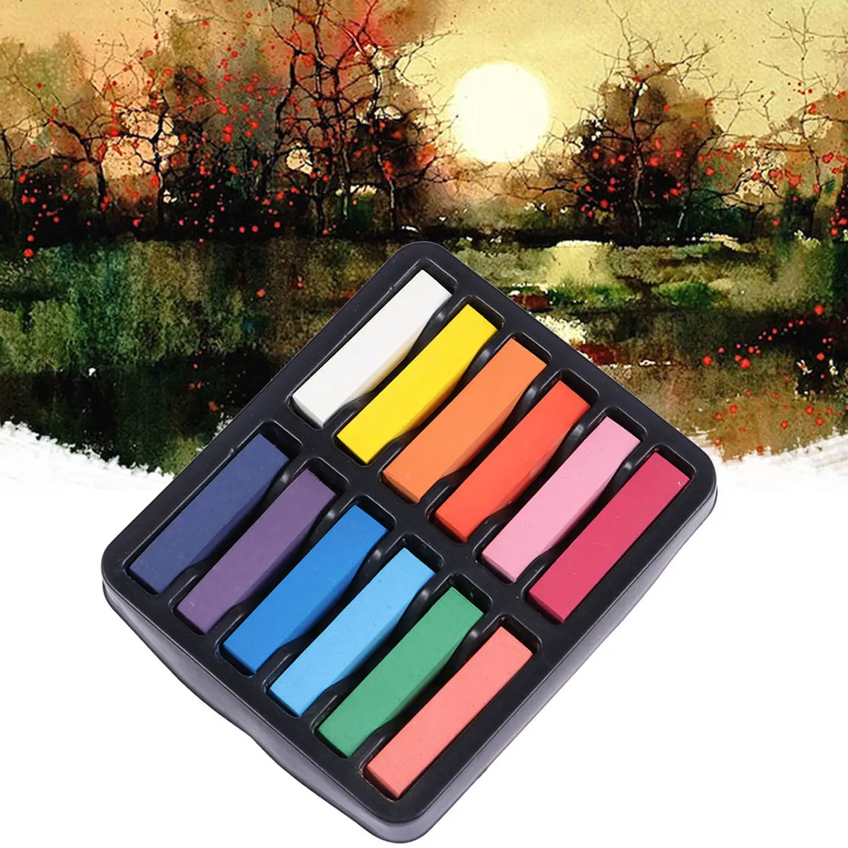 12 szt. Kreda do włosów, farby w pisaku, zmywalna, tymczasowa kreda do koloryzacji jasnych włosów, narzędzie do jednorazowego koloryzowania, 12 kolorów, możliwość mieszania, bezpieczne.