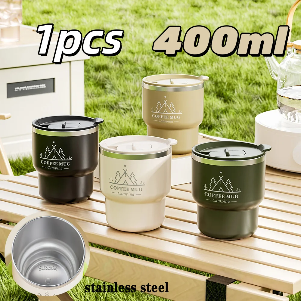 

400 мл термочашка из нержавеющей стали, двухслойная изолированная дорожная кружка для горячих и холодных напитков, портативный термос для кофе и молока