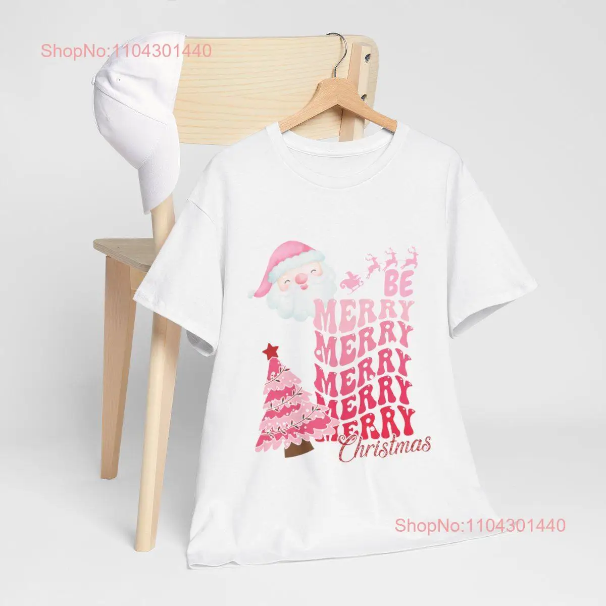 Be Merry Christmas Santa Tree T Shirt Heavy Cotton long or short sleeves