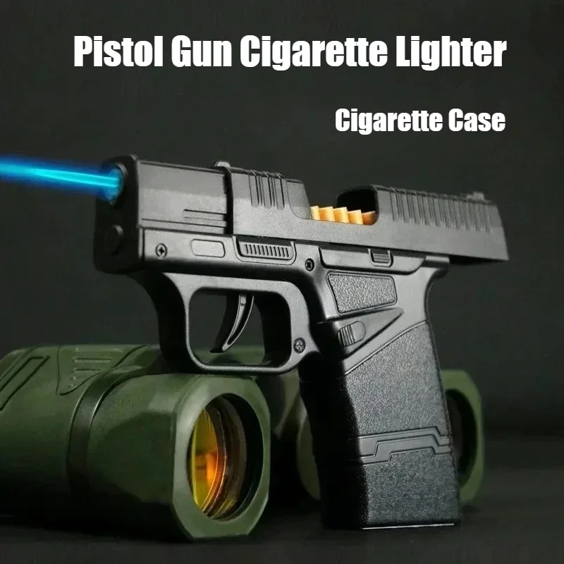 New Type of Butane Inflatable Windproof Straight Forward Blue Flame Lighter and Smoking Accessories Smoking Gift for Smokers