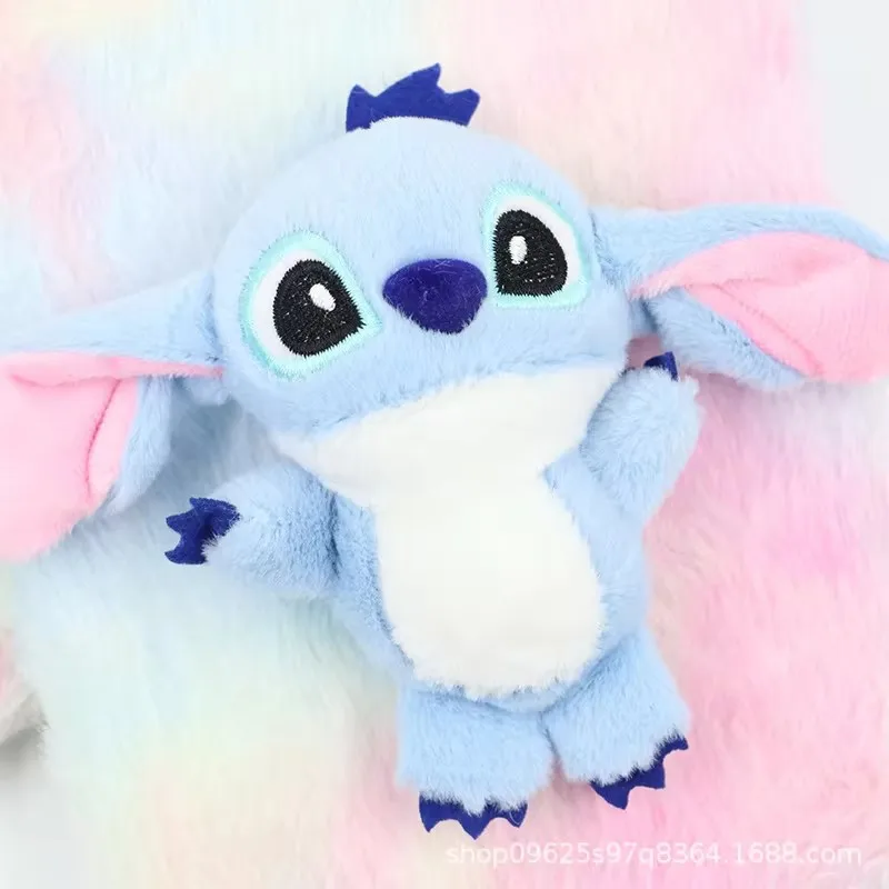 Animation Disney A5 Plush Cartoon Stitch Unzipped Ledger Lilo & Stitch Korean Girly Heart Super Cute Note Stationery Gift