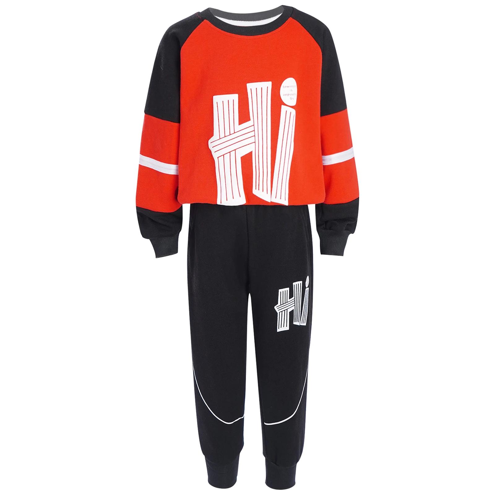 

Kids Sweatshirt Top + Pants 2Pcs Fashion Letter Print Sports Set Boys Girls Casual Outfits Tracksuits Children Clothing Sets