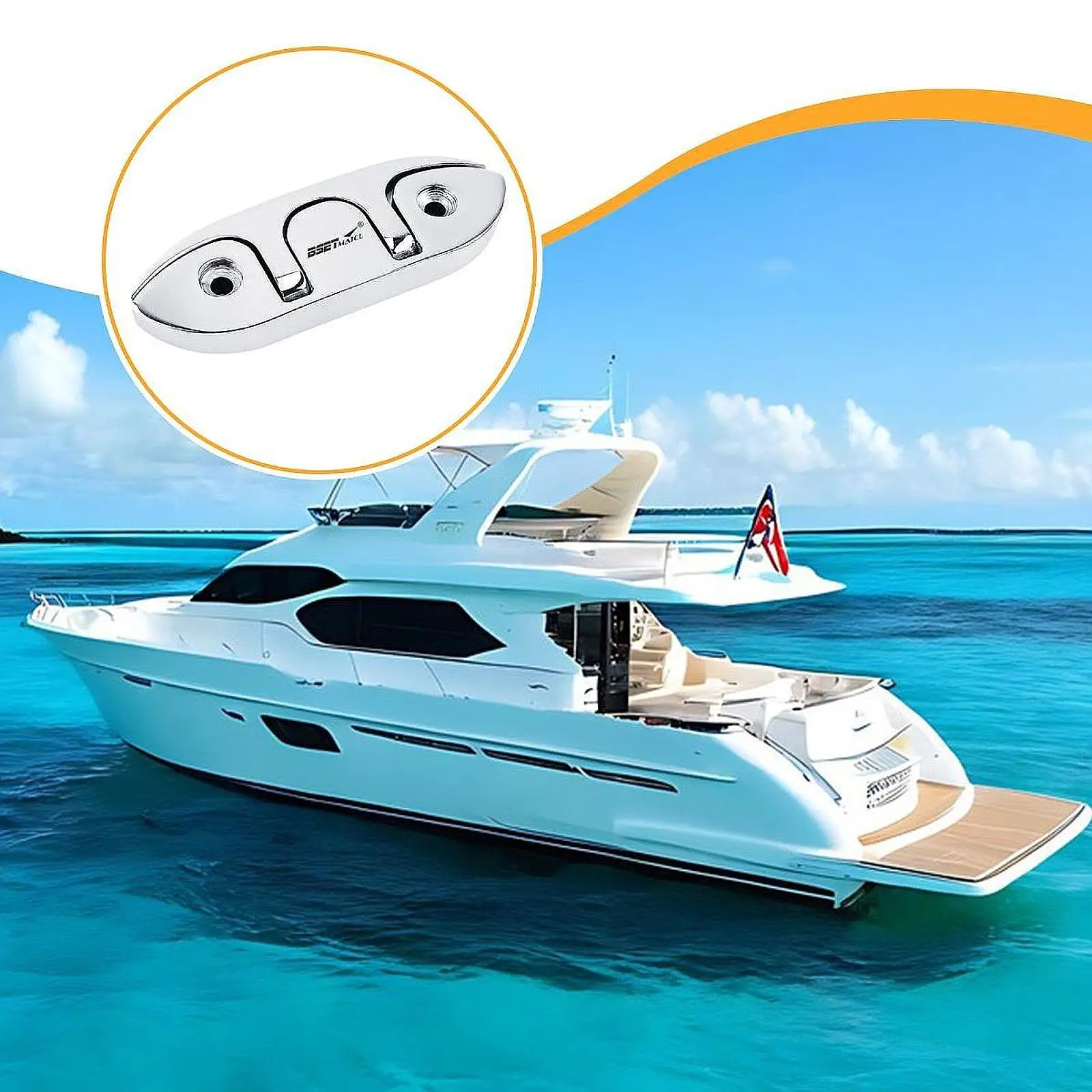 

Boat Dock Cleat Kayak Yacht Hardware Metal Marine Hardware for Deck 120mm Flip up Foldable Rope Cleat Convenient Easy to Install