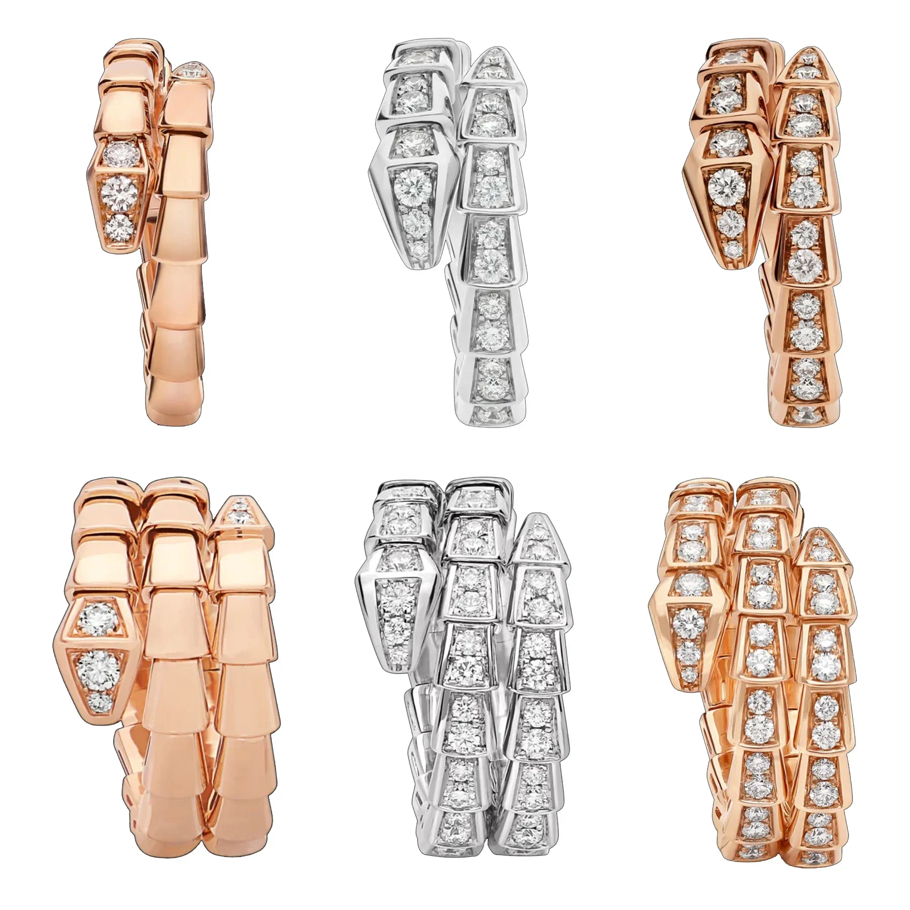 S925 Silver 2024 New Luxury Serpenti Viper Ring Pavé Diamonds Elegant and Noble Confident and Beautiful Suitable for Banquets