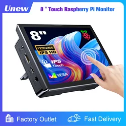 8 inch Pi Monitor 1280x800P 16:10 Widescreen Ratio HDMI Interface for Raspberry Pi DIY Projects Surveillance Display