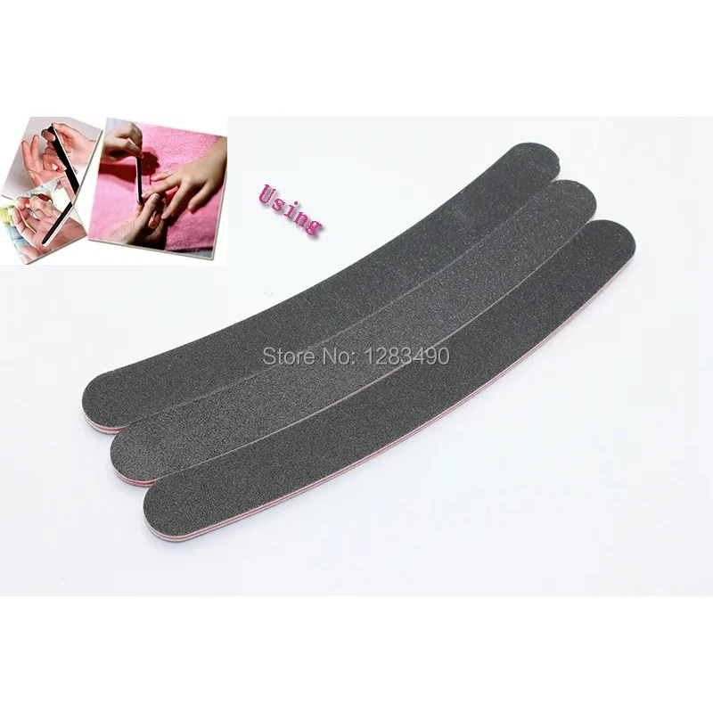 5pcs Professional Grinding Tools Black Nail Files Buffer Buckling Slim Crescent Grit Sandpaper 100/180 Nail Tools