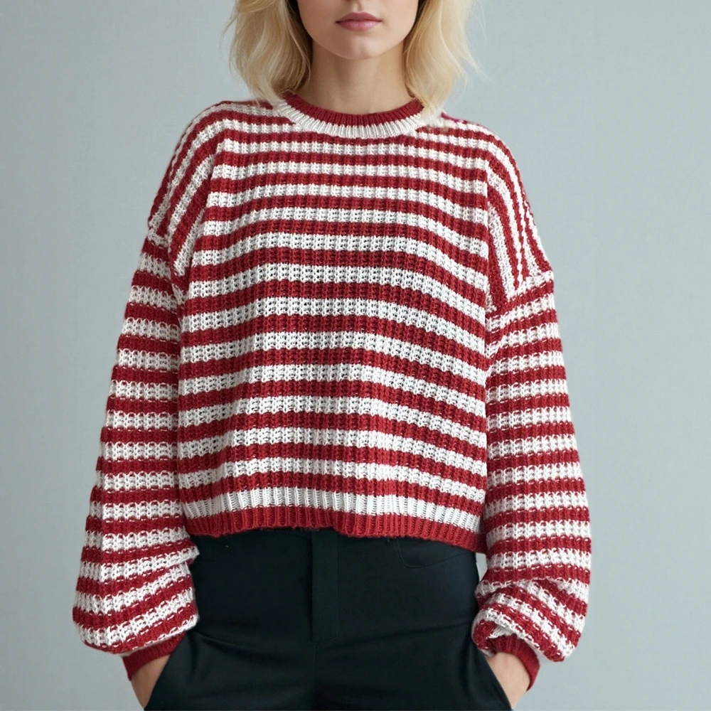 

Autumn Winter Long Sleeve Sweater Round Neck Fit Body Commute Style Women's Fashion Top Straight Sleeve Decorations None