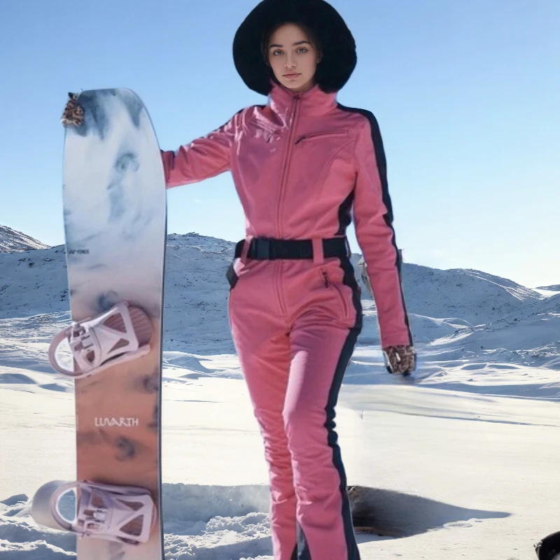 2025 Tuta da sci invernale all'aperto Set da snowboard caldo femminile Tuta da sci impermeabile antivento Nuove donne Abiti slim fit in un unico pezzo
