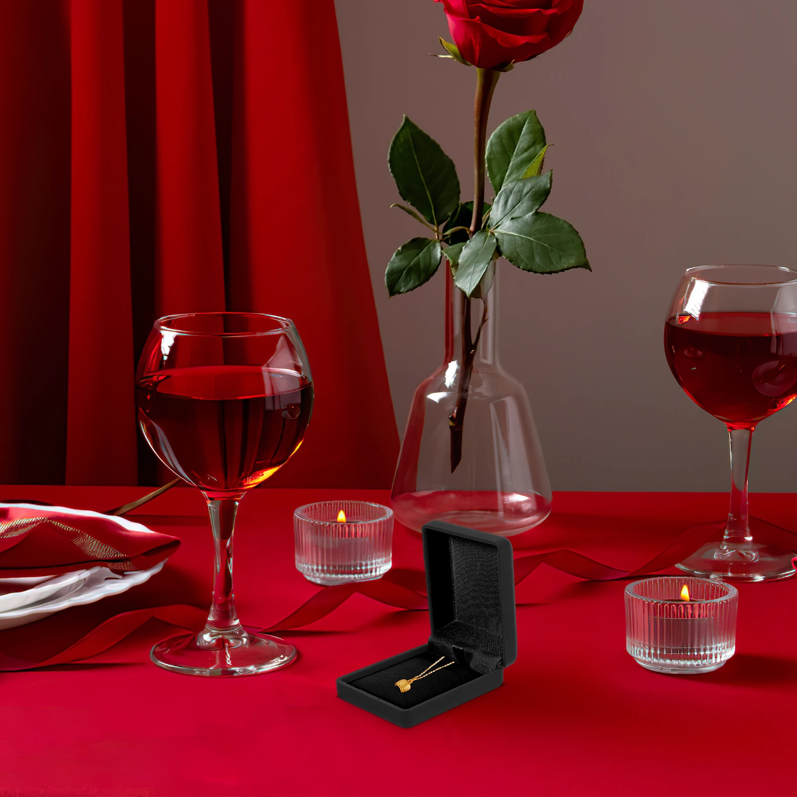 

6pcs Jewelry Storage Box Small Necklace Gift Box For Ring Earring Pendant Holder Wedding Engagement Display Case Decorative