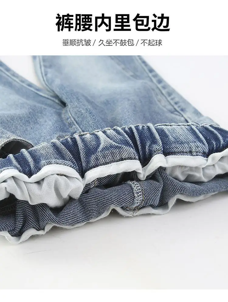 جينز ربيعي جديد للأطفال البنات لعام 2025 سروال جرس مرن للأطفال على شكل فراشة سراويل خريف من قماش الدنيم 4 5 8 10 11 12 13 سنة #3