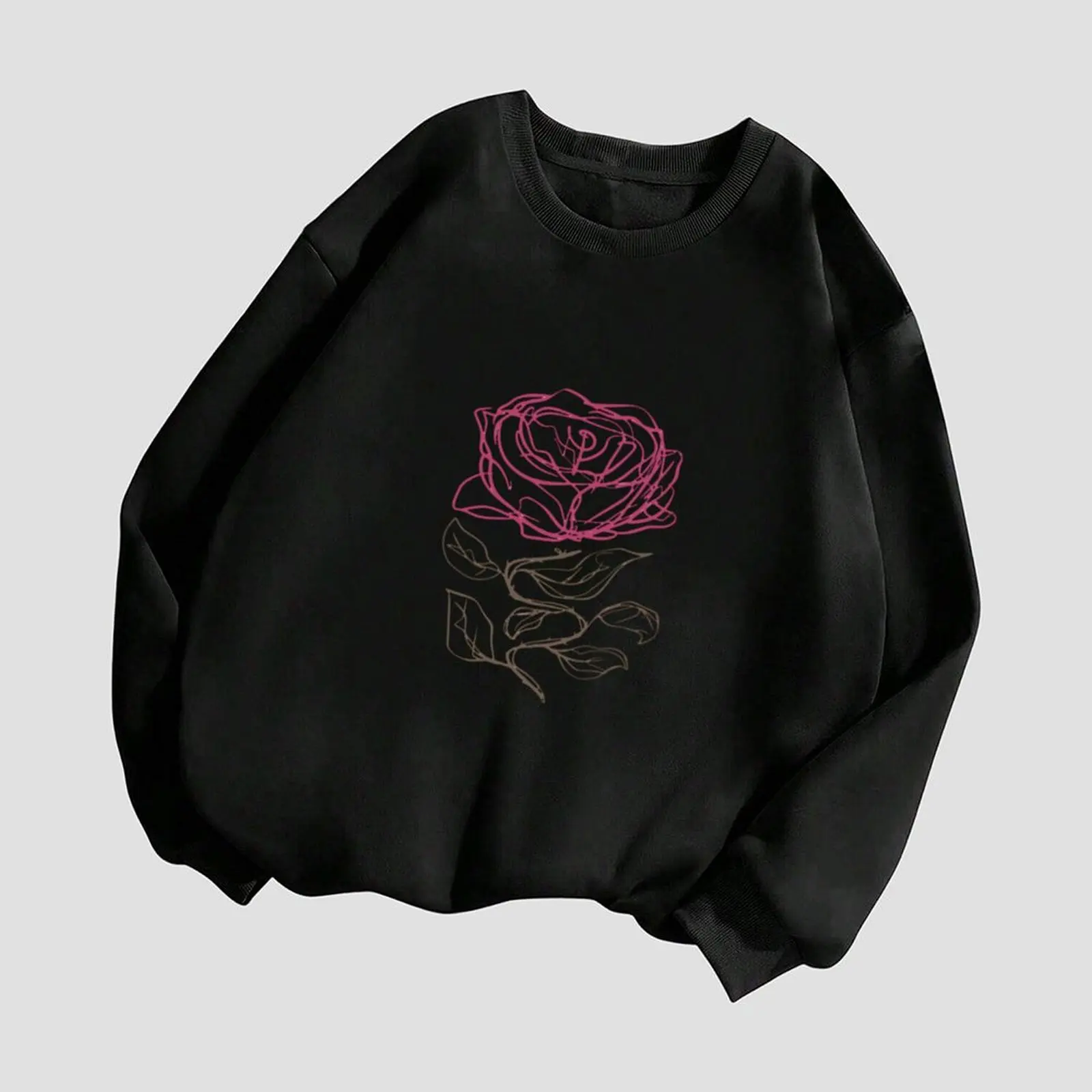 快適な日常着 セーター 秋冬 ラウンドネック 新品 長袖 ポリエステル生地 プリント柄