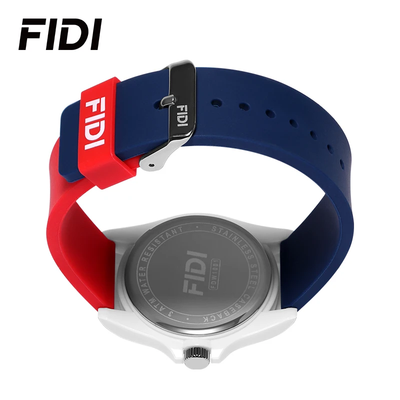 FIDI Montre à quartz unisexe – Options multicolores, bracelet en silicone, cadran lumineux, étanche, idéale pour les étudiants FDW1001