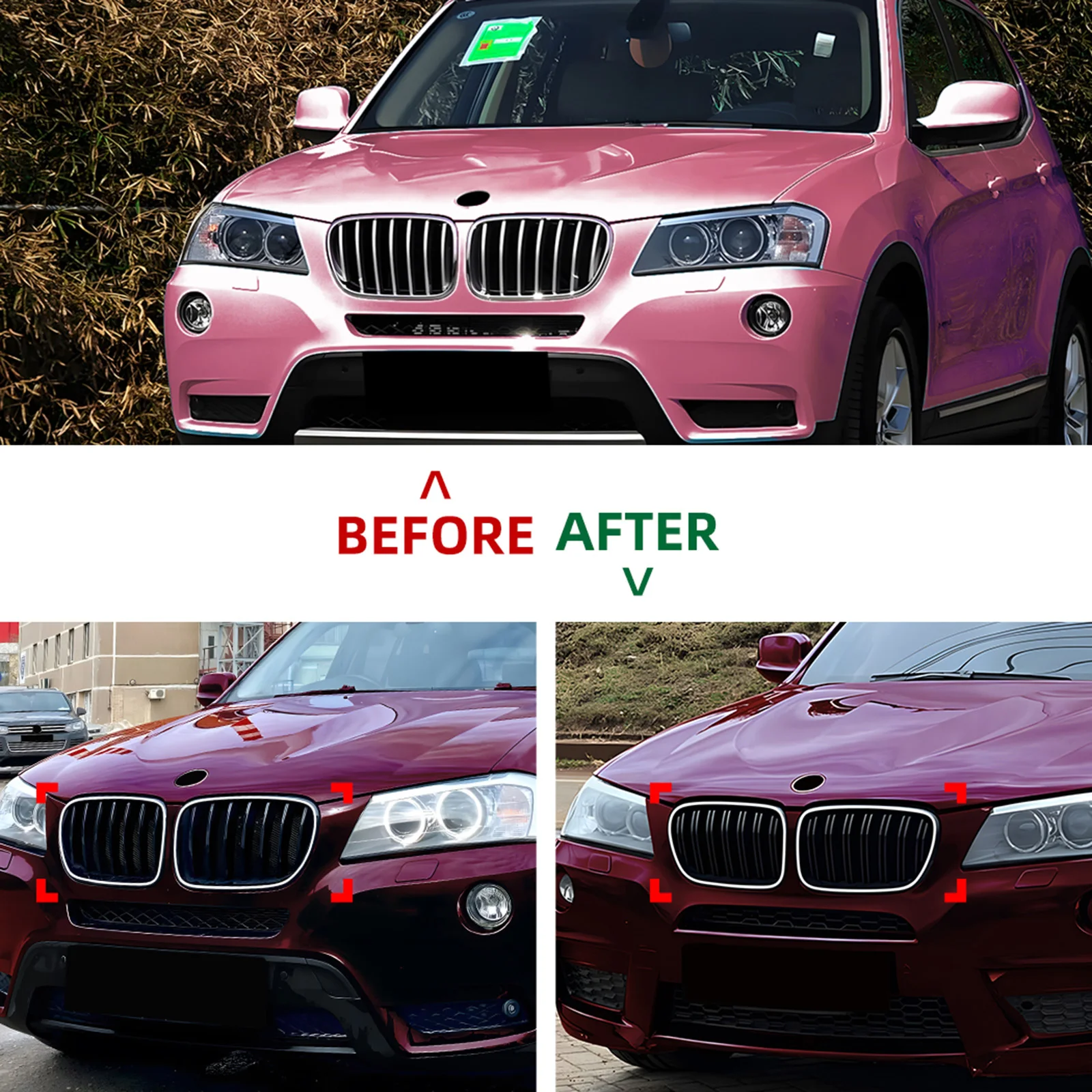 

For BMW X3 F25 2011-2013 Front Grille Kidney Racing Grill All Black Upper Bumper Hood Mesh Grid