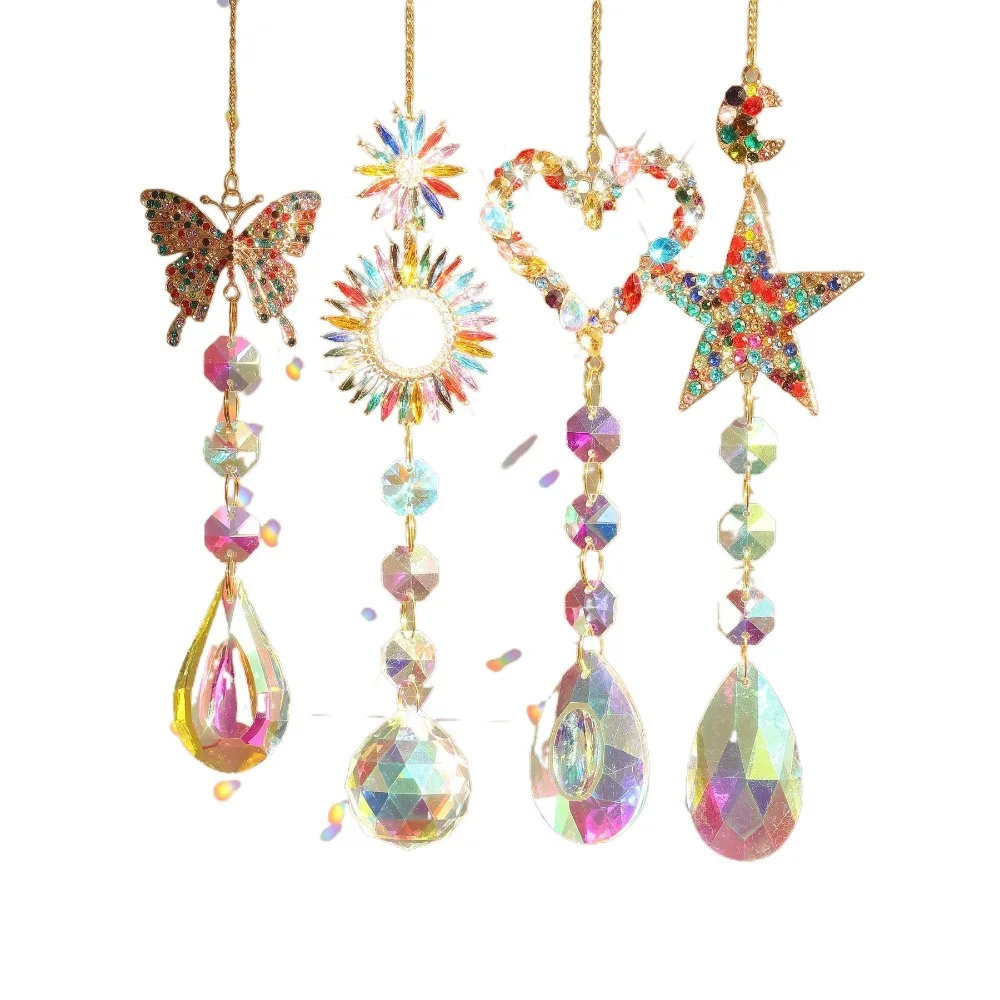 Room Rainbow Suncatcher Diamond Love Star Butterfly Colorful Sun Catcher Multicolored Rainbow Maker Suncatcher Pendant