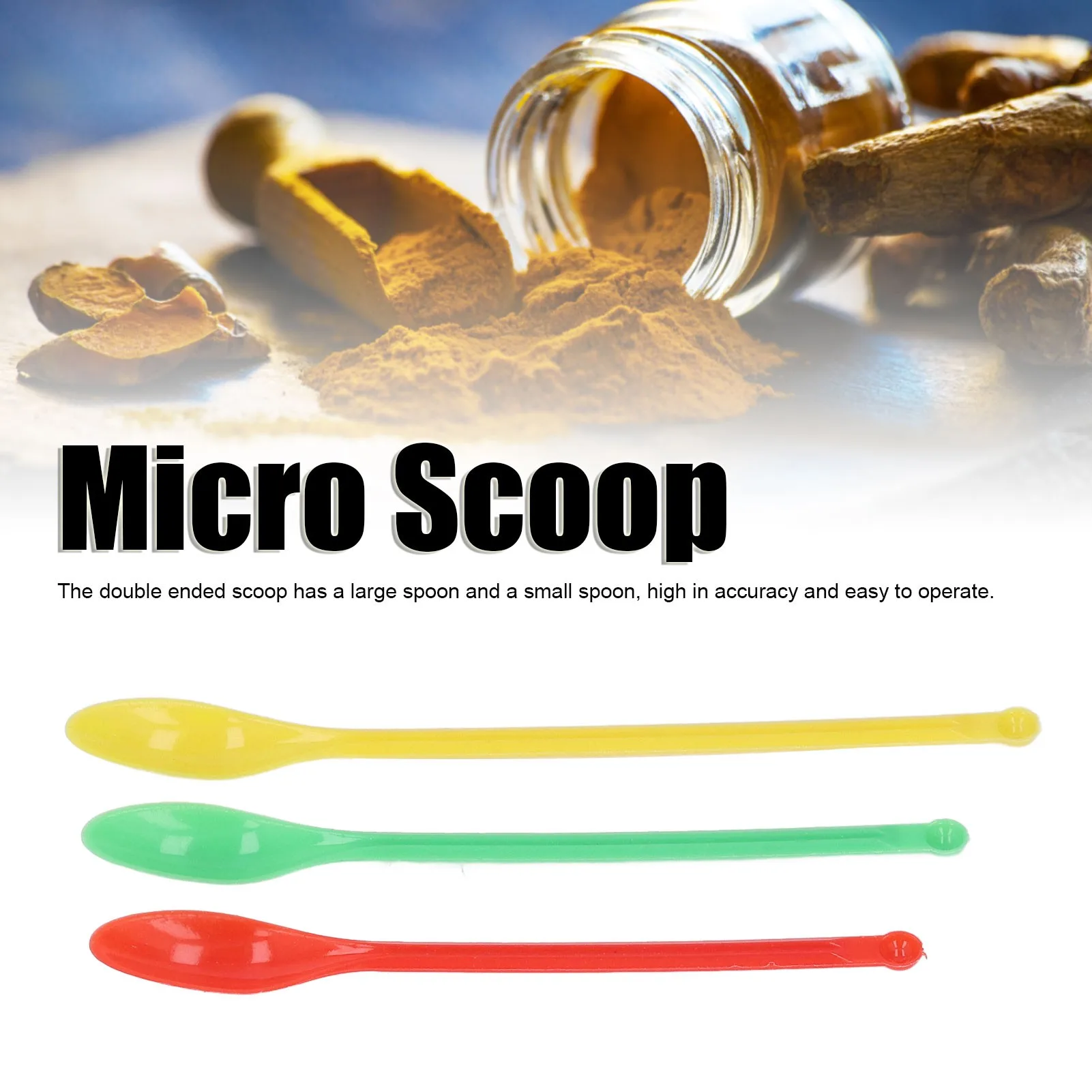 F9 20Sets Laboratory Spoon Scoop Plastic Double Ended Green Red Yellow Measuring Tool Home Gadgets Kitchen Gadgets Accessories