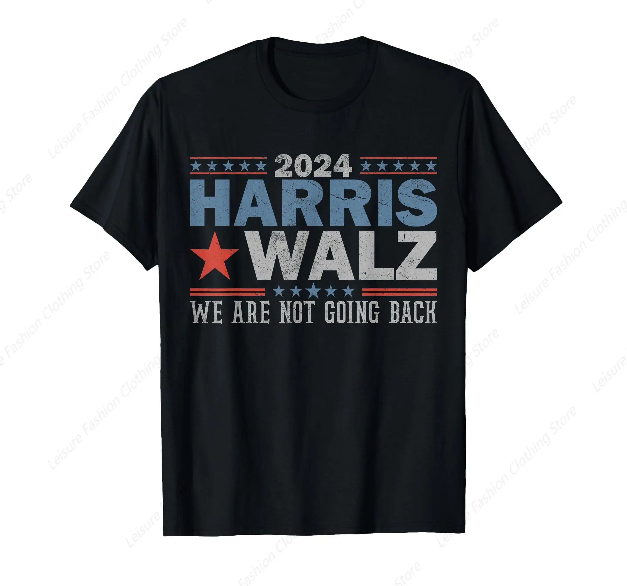 Harris Waltz 2024 We'Re Not Going Back Walz Kamala Harris T-Shirt Sleeves Cotton Tee Shirt Leisure Comfortable Tops