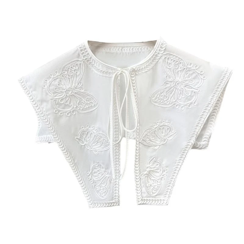 

Белая бабочка шаблона воротниц модный съемный воротни