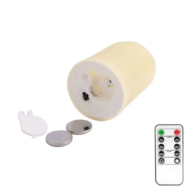 36pcs Remote control w/Timer Flameless Votive LED Candle Flickering Bullet 3D Wick Pillar Candle Lamp Home Decoration-Warm white