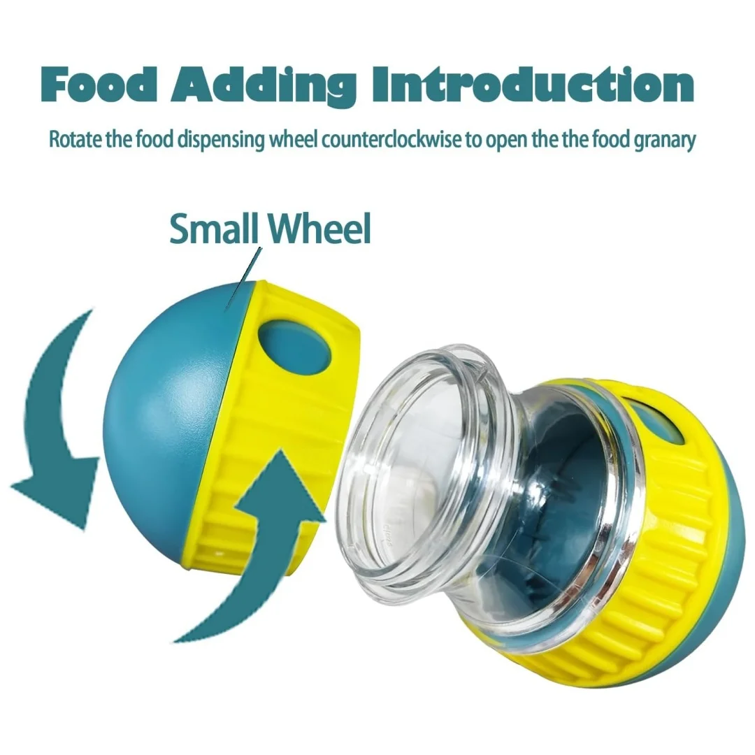 Dog food puzzle toy，adjustable dog food distribution toy，interactive chase slow food feeder，used for pet intelligence training