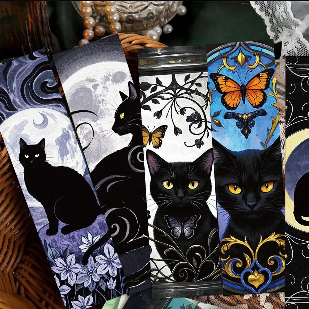 30PCS Creative Gothic Cartoon Cat Bookmark High Beauty Card Creative Reading Book Label Annotation DIY Bookmark