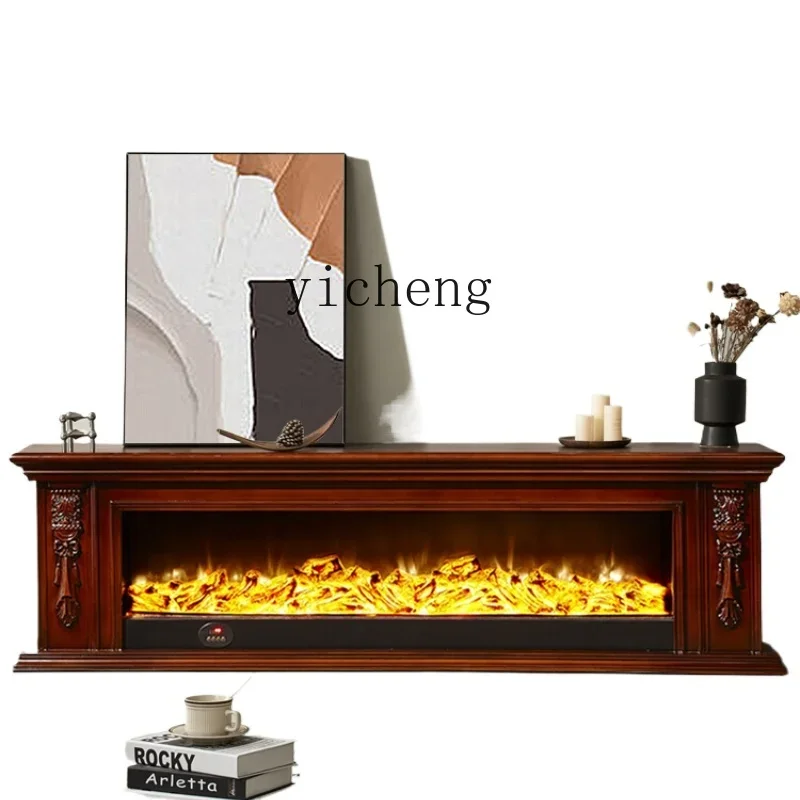 Tqh Electric Fireplace Curio Cabinet Simple Fireplace Mantel Custom Solid Wood Fireplace TV Cabinet